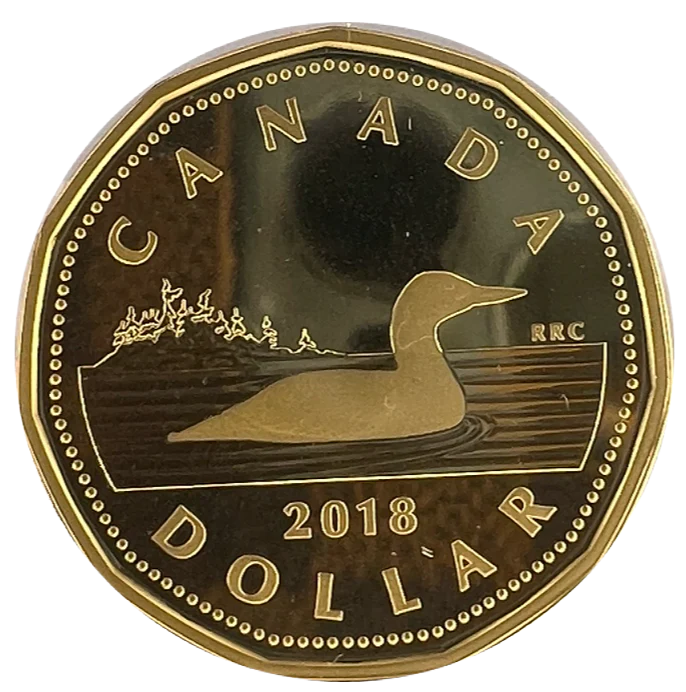 An image of a Canadian $1 coin (A looney)